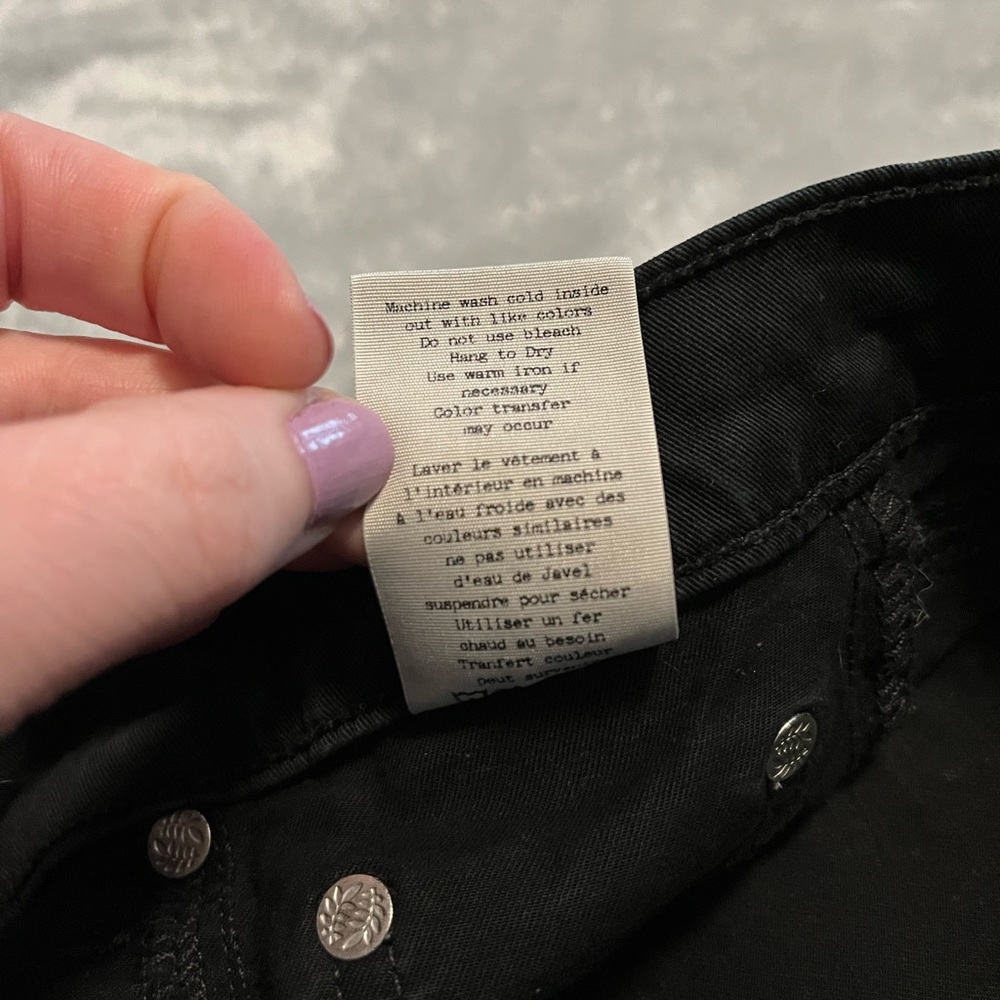 RAG & BONE frayed hem skinny jeans black size 24 like new - Picture 7 of 11